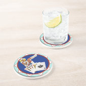 Glitzer Gultch Sally Poker Chip Untersetzer (Seite)