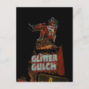 Glitzer Gultch, Vintage Vegas Neon Post Card Postkarte