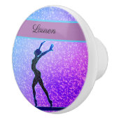 Glitzer Gymnastik Beam Blue und Lila Keramikknauf (Rechts)