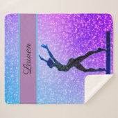 Glitzer Gymnastik Beam Blue und Lila Sherpadecke (Vorderseite (Horizontal))