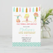 Glitzer Gymnastik Einladung (Stehend Vorderseite)