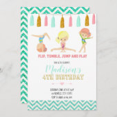 Glitzer Gymnastik Einladung (Vorne/Hinten)