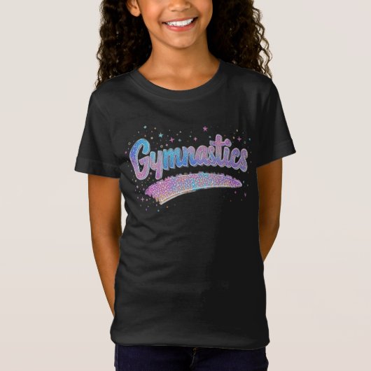Glitzer Gymnastik Pastel Rainbow Sporty T-Shirt (Vorderseite)