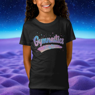 Glitzer Gymnastik Pastel Rainbow Sporty T-Shirt