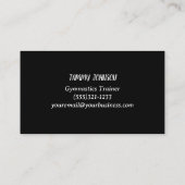 Glitzer Gymnastik Weiß Visitenkarte (Rückseite)