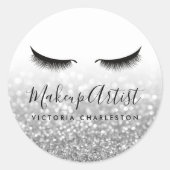 Glitzer-Haarschneide-Lashes Runder Aufkleber (Vorderseite)