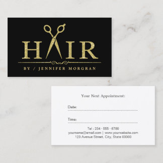 Glitzer-Hair-Stylist-Schere Ernennung Terminkarte