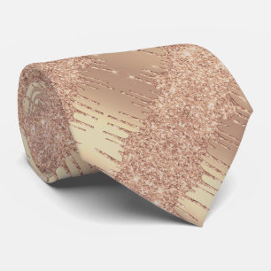 Glitzer-Halsband-Rose Gold Blush Party-Design Krawatte