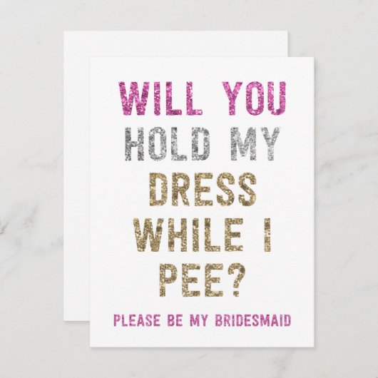 Glitzer halte mein Kleid fest, während ich pisse | Einladung (Vorne/Hinten)