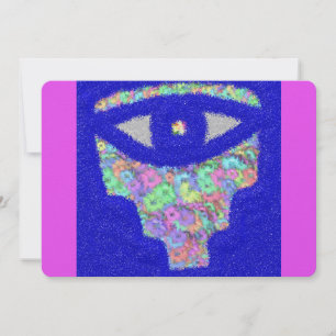 Glitzer hamsa florale Flachkarte Feiertagskarte