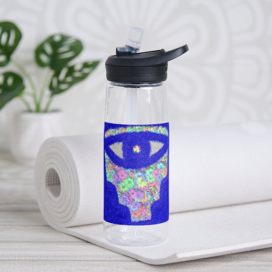 Glitzer Hamsa Trinkflasche (Yoga (gedreht))