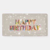 Glitzer Happy Birthday Banner (Horizontal)