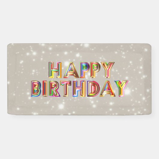 Glitzer Happy Birthday Banner (Horizontal)