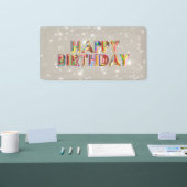 Glitzer Happy Birthday Banner (Messe)