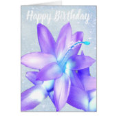 *~* Glitzer Happy Birthday Blume Blue Customize (Vorne)