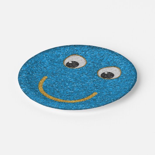 Glitzer Happy Face 15-Paper Party Teller (Schrägansicht)