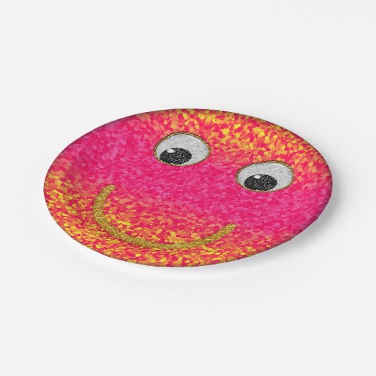 Glitzer Happy Face 35-Paper Party Teller (Schrägansicht)