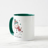 Glitzer Hat und Kariert Scarf Snowman Tasse (Vorderseite Links)