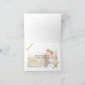 Glitzer Heart Black Stripe Wedding Foto Vielen Dan Dankeskarte (Innenseite)