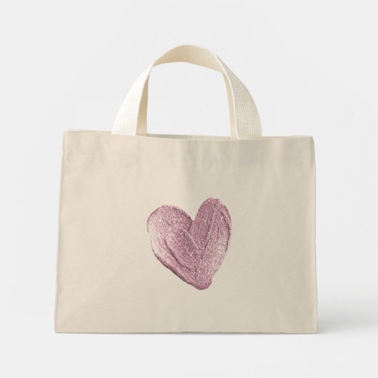 GLITZER HEART TOTE BEUTEL MINI STOFFBEUTEL (Rückseite)