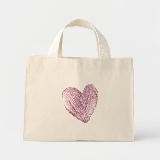 GLITZER HEART TOTE BEUTEL MINI STOFFBEUTEL (Vorne)