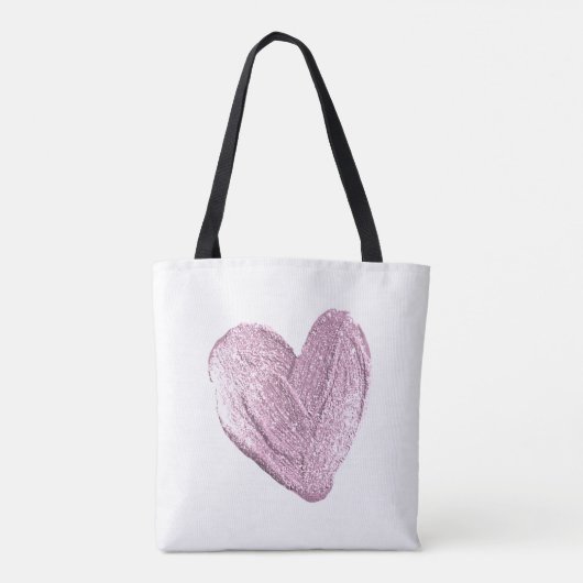 GLITZER HEART TOTE BEUTEL TASCHE (Rückseite)