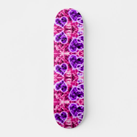 Glitzer Hearts Cruiser Custom Pro Long Board Skateboard (Vorne)