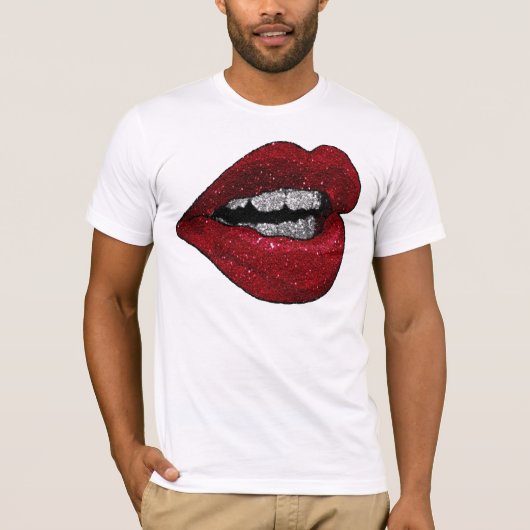 GLITZER-HEISSE LIPPEN T-Shirt (Vorderseite)