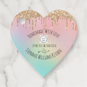 Glitzer hergestellt mit Liebe |Danke für Ihre Best Geschenkanhänger (Vorderseite)