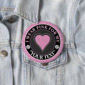 Glitzer Herz Brustkrebs-Bewusstseins-Design Button (Beispiel)
