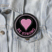 Glitzer Herz Brustkrebs-Bewusstseins-Design Button (Beispiel)