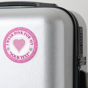 Glitzer Herz Brustkrebs-Bewusstseins-Design Magnet