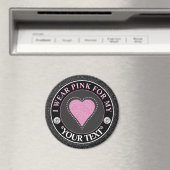 Glitzer Herz Brustkrebs-Bewusstseins-Design Magnet (In Situ (Geschirrspüler))