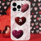 Glitzer-Herz-Monogramm iPhone Hülle