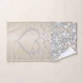 Glitzer Herz und Diamanten auf glatter Blende Badhandtuch Set (Handtuch)