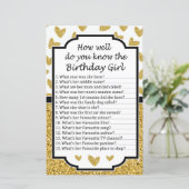 Glitzer Herz Wie gut kennen Sie Geburtstag? (Stehend Vorderseite)