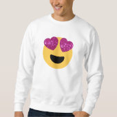 Glitzer Herzauge Emoji Herren Sweatshirt (Vorderseite)