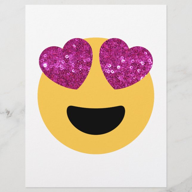 Glitzer-Herzaugen-Emoji (Vorderseite)