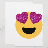 Glitzer-Herzaugen-Emoji Briefpapier (Vorne/Hinten)