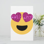 Glitzer-Herzaugen-Emoji Briefpapier (Stehend Vorderseite)