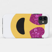 Glitzer-Herzaugen-Emoji Case-Mate iPhone Hülle (Rückseite (Horizontal))