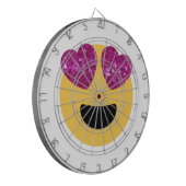 Glitzer-Herzaugen-Emoji Dartscheibe (Vorderseite Links)