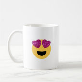 Glitzer-Herzaugen-Emoji Kaffeetasse (Links)