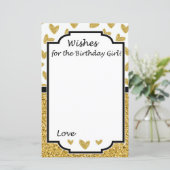 Glitzer Herzlichen Wünsche für GeburtstagsMädchens (Stehend Vorderseite)