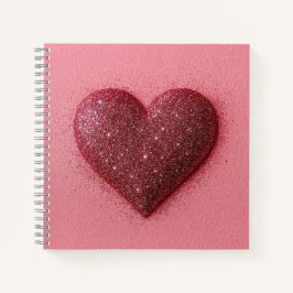 Glitzer Herznotebook. Notizblock