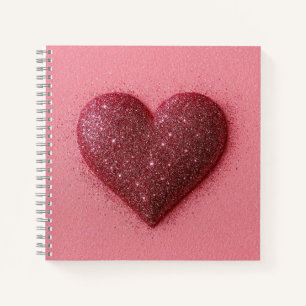 Glitzer Herznotebook. Notizblock