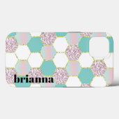 Glitzer Hexagon Case-Mate iPhone Case (Rückseite (Horizontal))