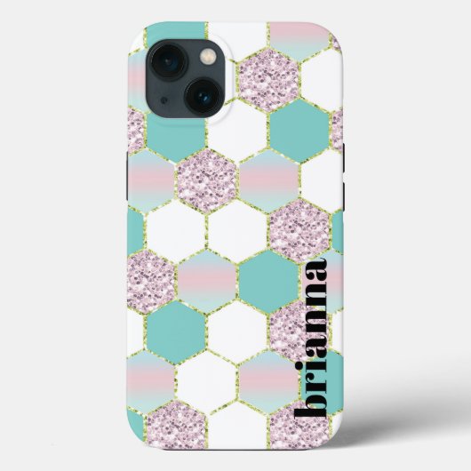 Glitzer Hexagon Case-Mate iPhone Case (Rückseite)