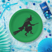 Glitzer Hexensche Silhouette Halloween Pappteller (Party)