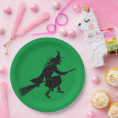 Glitzer Hexensche Silhouette Halloween Pappteller (Party)